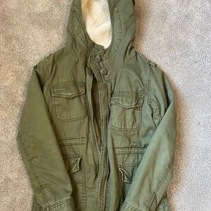 Olive Green Hooded Jacket